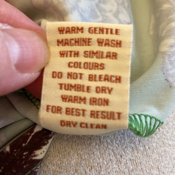 Pretty Green and Brown/White Halter Summer Dress or CoverUp. Size Medium. - Picture 8 of 8